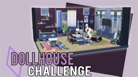 Dollhouse Challenge Modern Living Room Sims 4 Speed Build