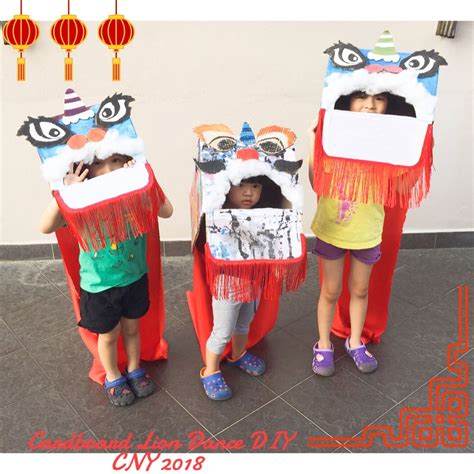 Happy Chinese New Year With Diy Kids Craft Cardbord Lion Dance Feira