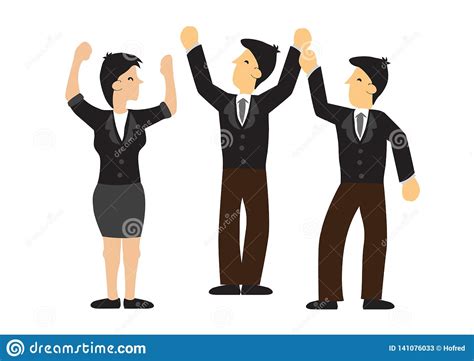 Happy Businessman Celebrating Together In The Team Concept Of Teamwork