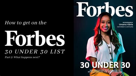 How To Get On The Forbes 30 Under 30 List 2021 Part 2 Whats Next Pr Mindset Youtube