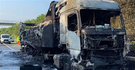 Dramatic Photos Show Huge Damage From Milk Lorry Fire That Shut A1 Motorway Overnight Leeds Live
