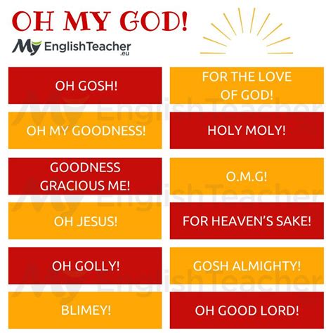 Other Ways To Say Oh My God English Fun English Idioms English Phrases Learn English Words