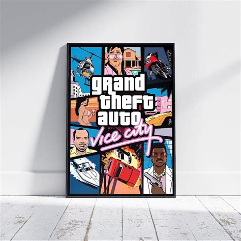 Grand Theft Auto Vice City Poster Gerahmt Etsyde