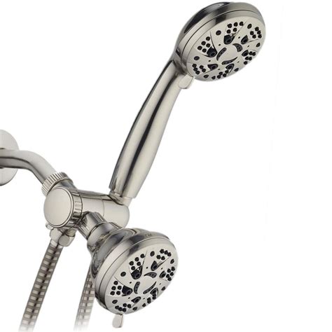 Aquadance 48 Spray 4 In Dual Shower Head And Handheld Shower Head With Body Spray In Brushed