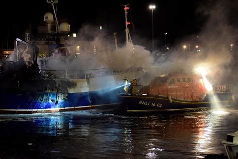 Man Rescued From Waters Of Peterhead Harbour As Firefighters Battle
