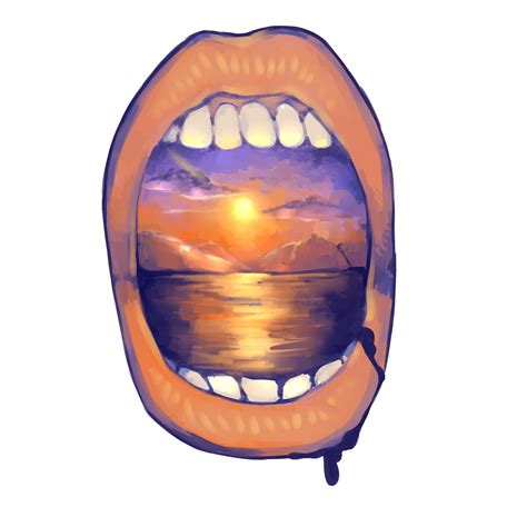 Sunset Inside A Mouth 4k Wallpaper