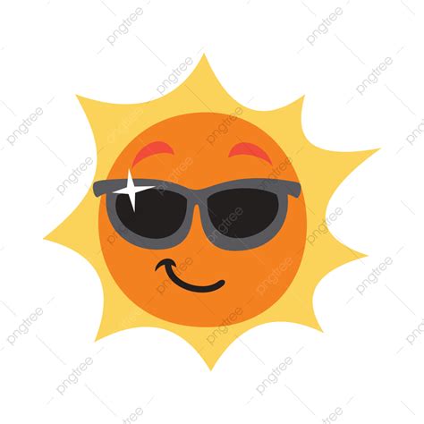 Cool Sun With Shiny Sunglasses Cool Sun Sunglasses Png And Vector