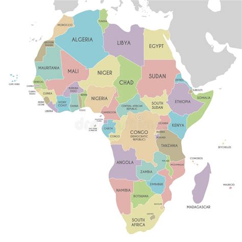 Political Map Of Africa Stock Vector Illustration Of Orange 8357117