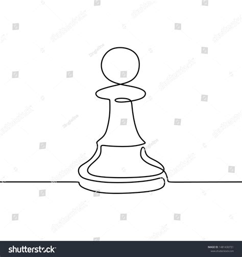 Continuous One Line Drawing Chess Pieces 库存矢量图（免版税）1481430731