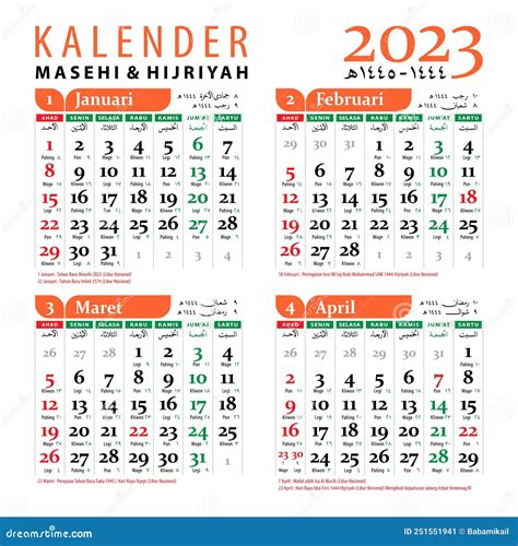 Kalender Hijriyah 2023 Indonesia Imagesee