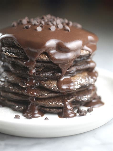 Don't over mix the dry and wet ingredients. Double Chocolate Pancakes and More - bakerella.com
