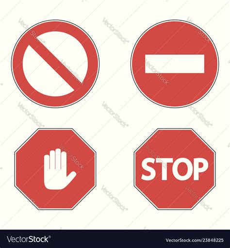 Set Of Prohibitory Road Signs Royalty Free Vector Image