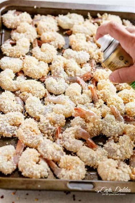 Crispy Oven Fried Beer Batter Crumbed Shrimp Cafe Delites