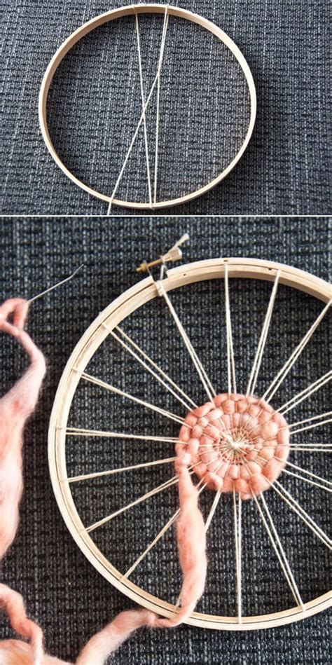 How To Use An Embroidery Hoop As A Loom For Weaving Circular Weaving