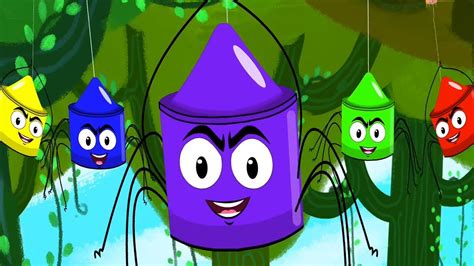 Five Scary Spiders Crayons Nursery Rhymes Kids Songs Baby Rhymes Youtube
