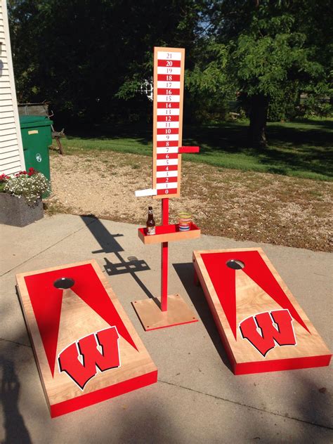 Cornhole Wisconsin Badgers Themed Cornhole Set Includes Scoring Tower