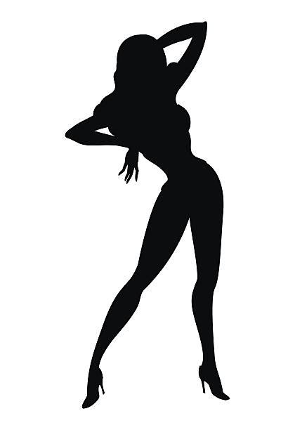 Silhouette Of A 50s Pin Up Girl Illustrations Royalty Free Vector