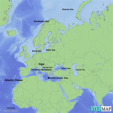 Europe Physical Map Adriatic Sea