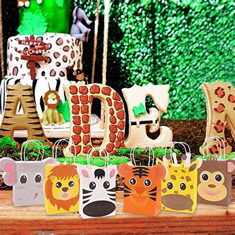Jungle Safari Favor Bags Zoo Animals Birthday Treat Goody Bags For Kids