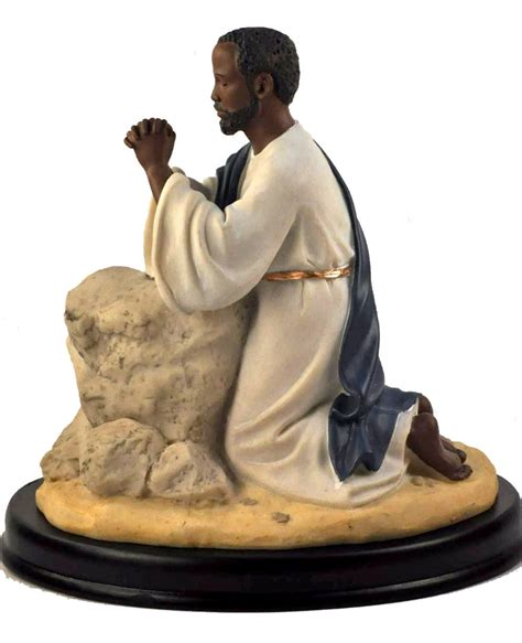 African American Jesus Praying in the Garden Figurine  The Black Art Depot