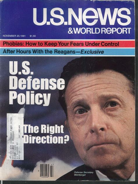 Us News And World Report Defense Secretary Weinberger Phobias Reagan 11
