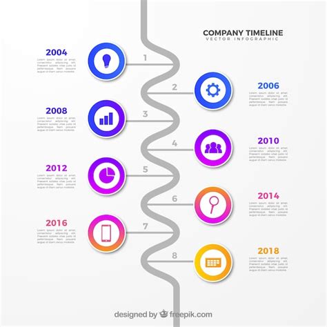 Business Timeline Template With Infographic Style Vector Free Download