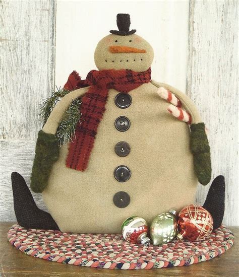 Primitive Snowman Patterns Primitive Folk Art Wool Snowman Pattern