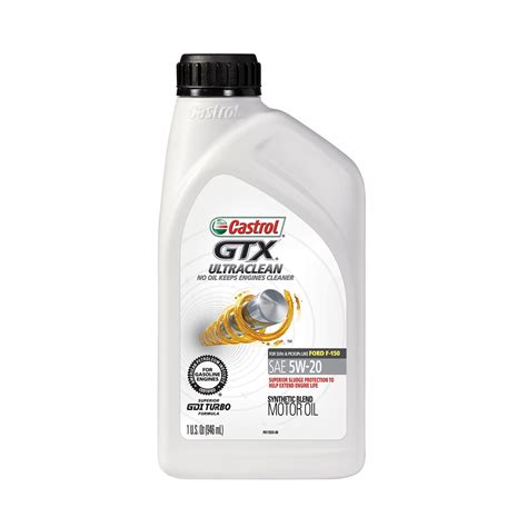 Castrol Gtx Ultraclean 5w 20 Synthetic Blend Motor Oil 1 Quart Home