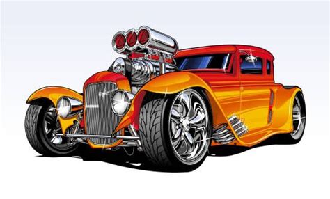 Cartoon Hot Rods Illustrations Inspiration Hot Vector Vehicles