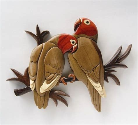 Love Birds Intarsia Wall Hanging Made To Order By Entwoodcrafts Wood