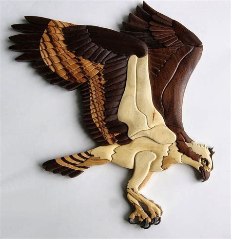 Osprey Intarsia Wall Hanging Bird Wood Carving Bird Of Prey