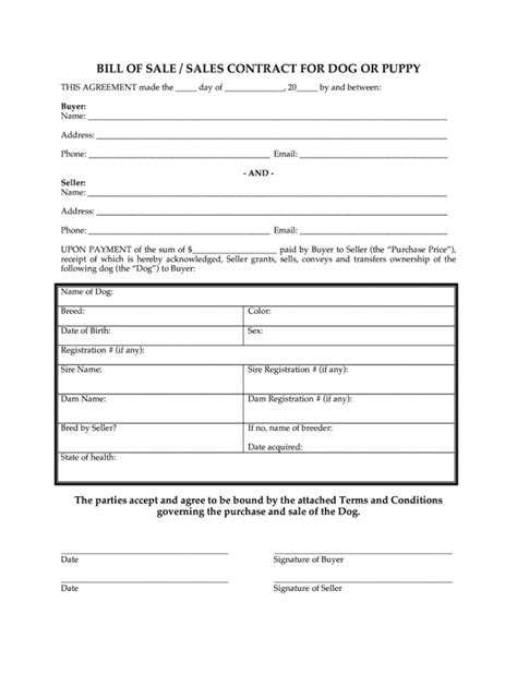 Puppy Purchase Contract Template Sample Steemfriends