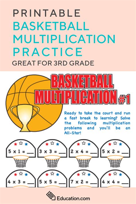 Basketball Multiplication Worksheet Basketball Math