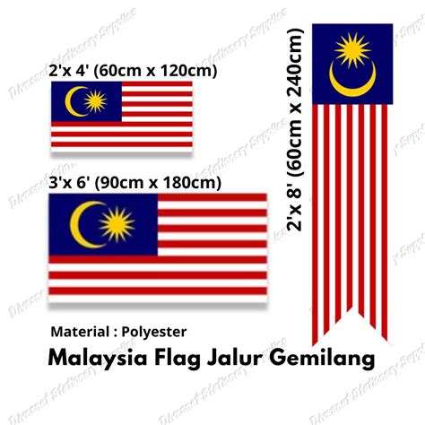 Malaysia Flag Jalur Gemilang Flag Malaysia Bendera Malaysia Polyester