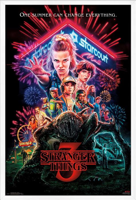 Netflix Stranger Things Season 3 One Sheet Premium Poster And Poster Mount Bundle Walmart