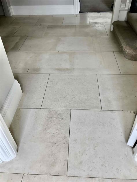 Large Dirty Limestone Floor Renovated In Highgate North London Stone