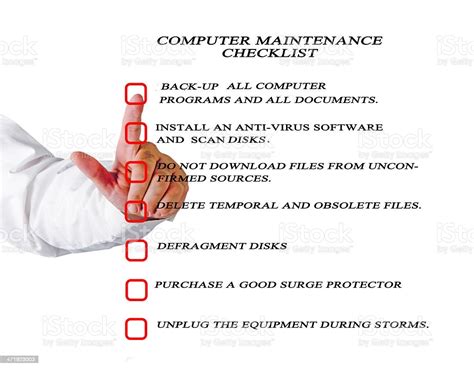 Basic Computer Maintenance Checklist Pc Preventative Maintenance