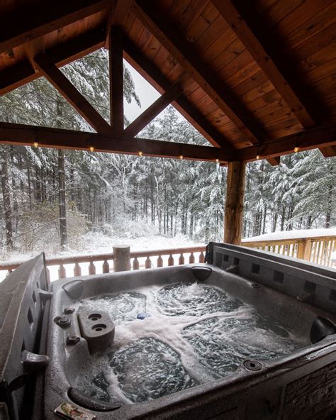 Hot Tub Snow And Pine Trees 🤩 ️🌲if You Want To Relax Here As Well