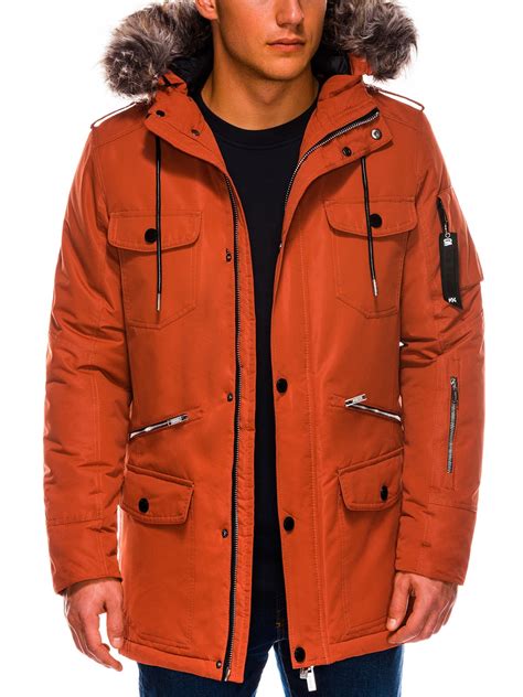 Mens Winter Parka Jacket Brick C410 Modone Wholesale Clothing
