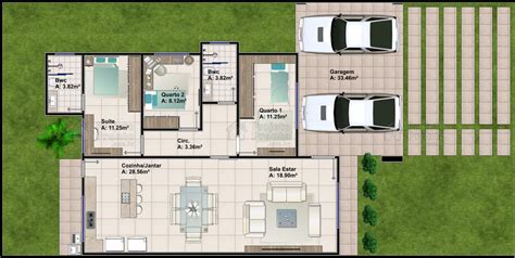 Planta De Casa T Rrea Com Quartos C D C Construindo Casas