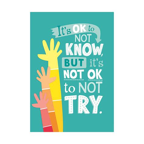 Creative Teaching Press Its Okay Not To Know Inspire U Poster Paint
