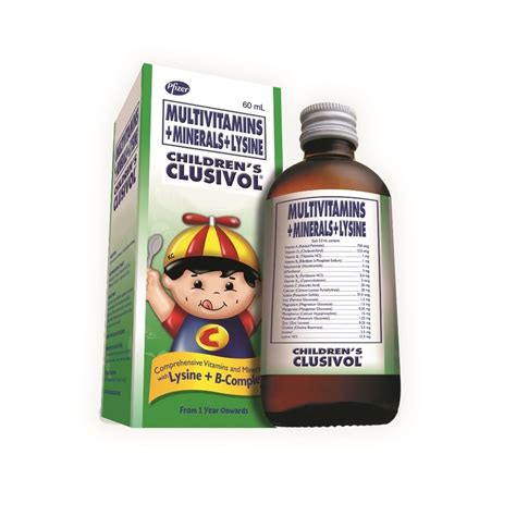 Clusivol Multivitamins Minerals Lysine Syrum 60ml Watsons