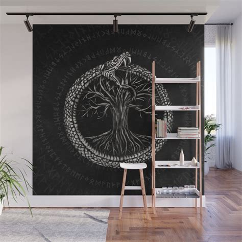 Ouroboros With Tree Of Life Wall Mural By Creativemotions Society6