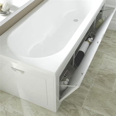 Ideal for servicing & maximising space for storing cleaning products. Cooke & Lewis Gloss White Bath Front Panel | Departments | DIY at B&Q