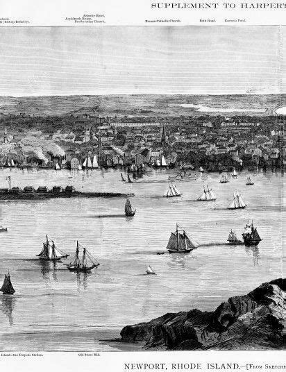 Newport Harbor Engraving From 1873