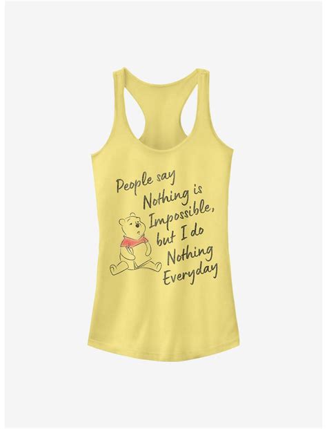 Disney Winnie The Pooh Nothing Is Impossible Girls Tank Yellow Hot