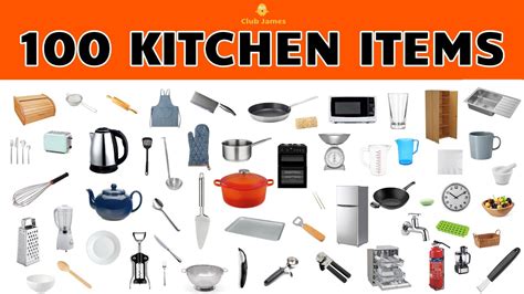 English Vocabulary 100 Kitchen Items Youtube