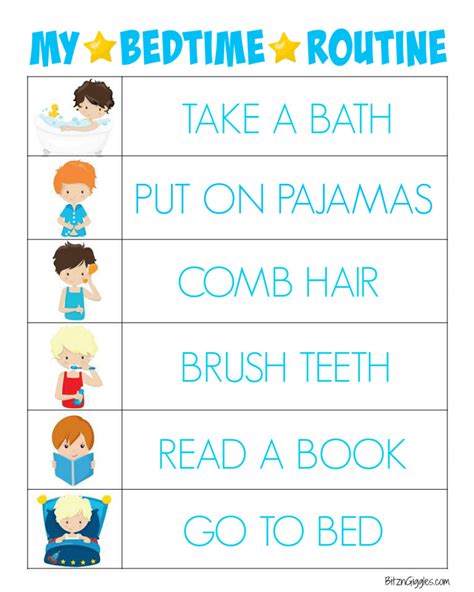 Bed Time Routine Chart