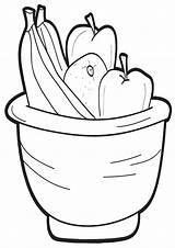 Fruit Coloring Bowl Pages Food sketch template