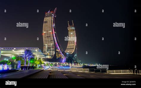 Lusail Qatar June 06 2022 The Crescent Tower In The Newly